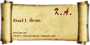 Knall Áron névjegykártya