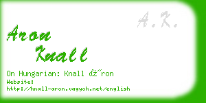 aron knall business card